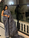 Mayur Darbar Saree – Indigo Warli-Inspired Print Saree with Unstitched Blouse